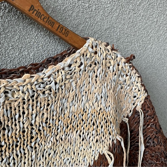 Braided Suede Leather Top, Boho Chic Leather Fringe Top, Vintage Gift for Her, - Picture 4 of 10